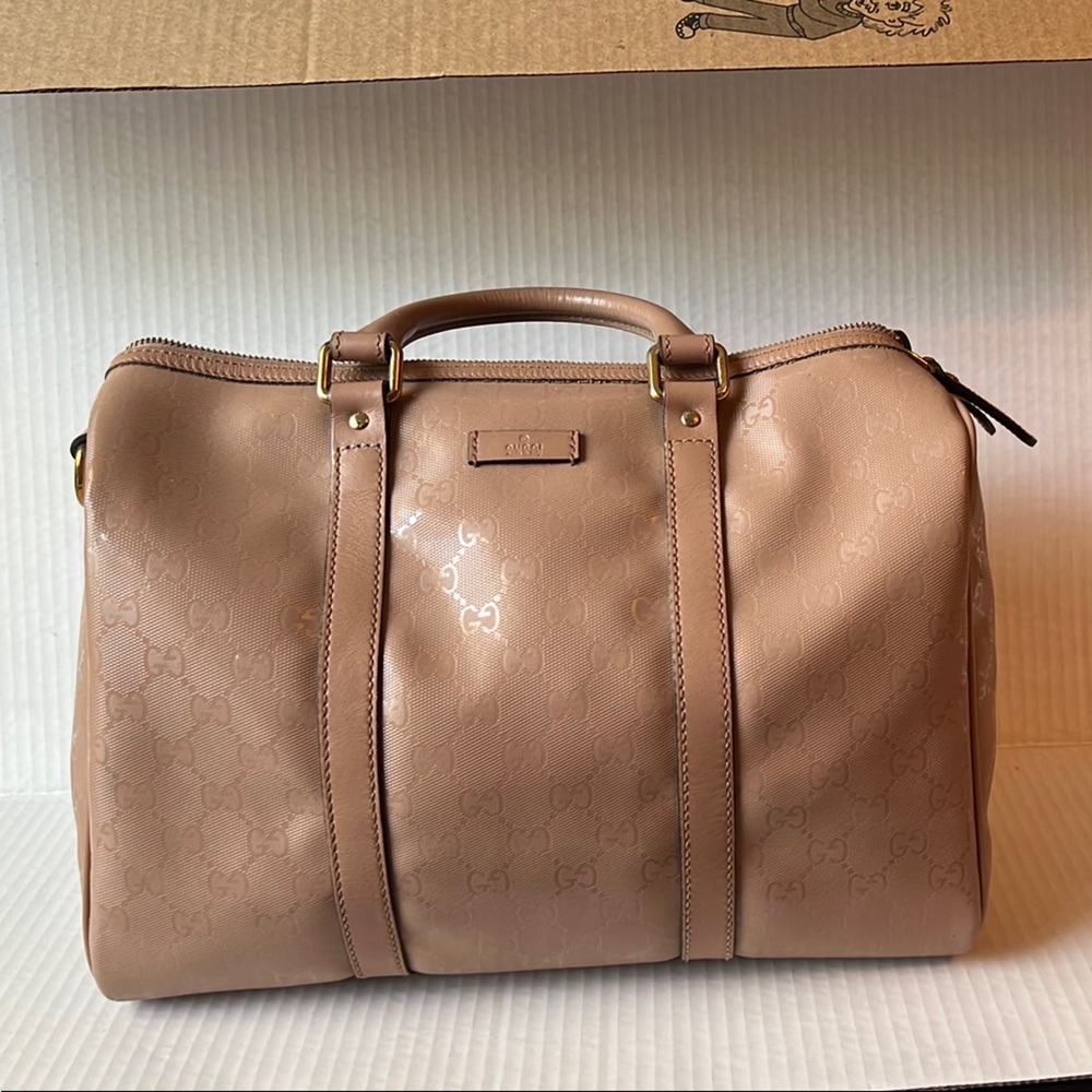 Gucci Beige Monogram Duffel Bag